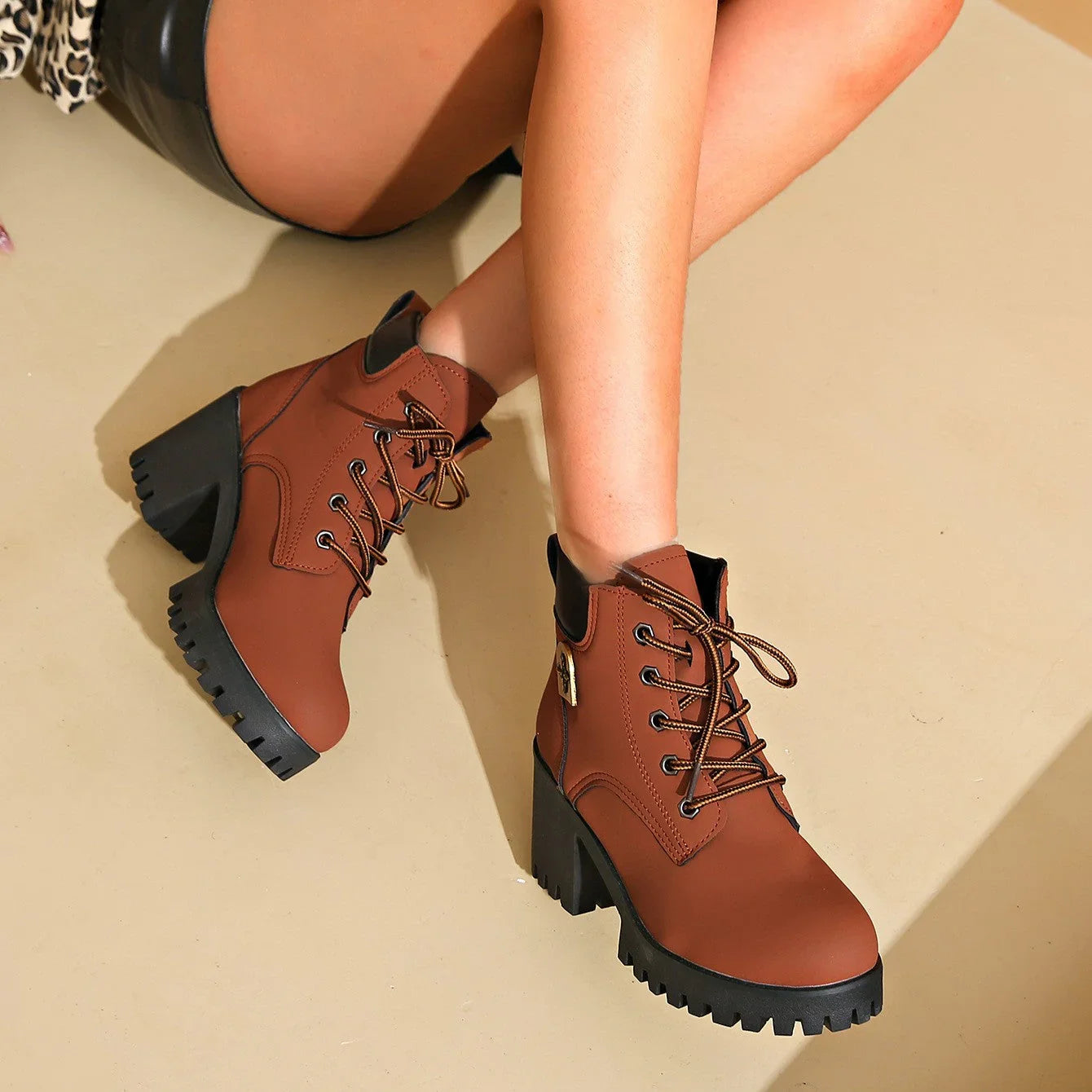 Bota de Cuero Invierno Navidad